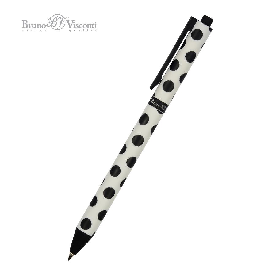Ручкa шариковая BrunoVisconti ArtClick «Black polka dots» 0,5 мм, синяя