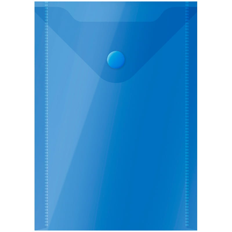 Папка-конверт на кнопке А6 Office Space, 150мкм, синяя