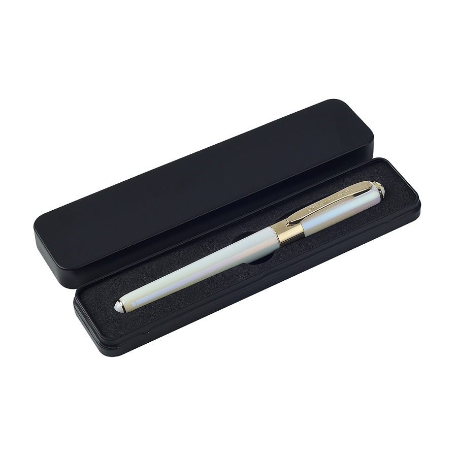 Ручка шариковая Bruno Visconti "MONACO.PEARL" 0,5 мм белый корпус, черный металлический футляр