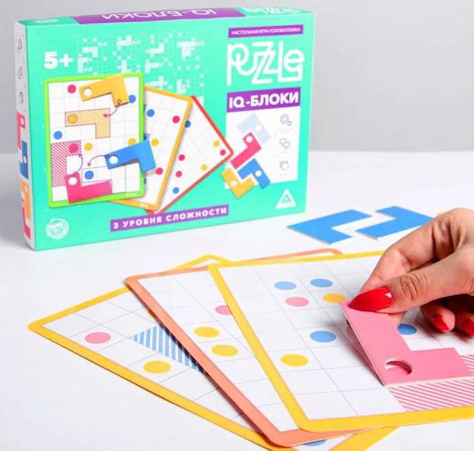 Игра настольная Puzzle «IQ-блоки 12 элементов», головоломка, 1 вид, 5+
