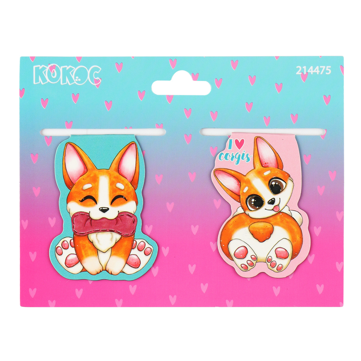 Закладка магнитная "Corgi Love" 2шт