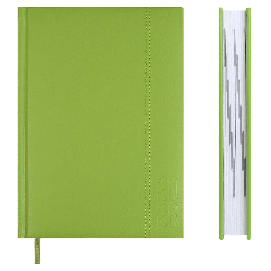 Ежедневник А5 176 л  2026, ESCALADA, Наппа салатовый, кожзам