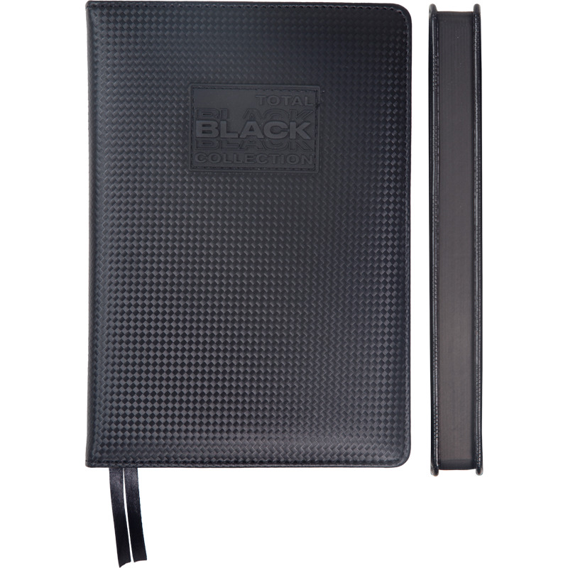 Ежедневник А5 168 л. 2026г deVENTE "TOTAL BLACK. Rubber patсh", кожзам, черный срез, черный ромб