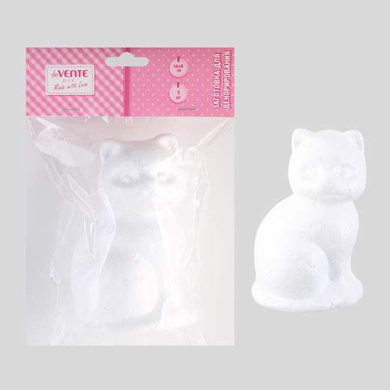 Заготовка для декорирования "Кот большой" из пенополистирола, 140x90 мм, 1 шт