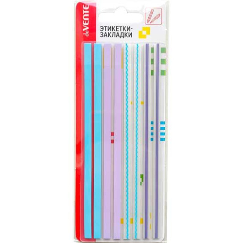 Закладки самоклеящиеся deVENTE, 14х5 мм, 8цв, 20 л, пластик Закладки самоклеящиеся deVENTE, 14х5 мм, 8цв, 20 л, пластик
