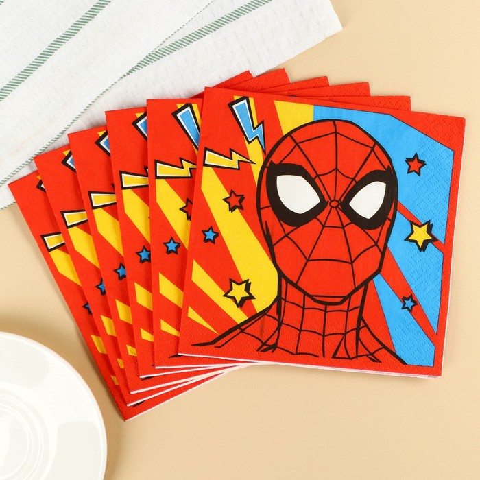 Салфетки бумажные Человек-паук, 33х33 см, 20 шт., 3-х слойные