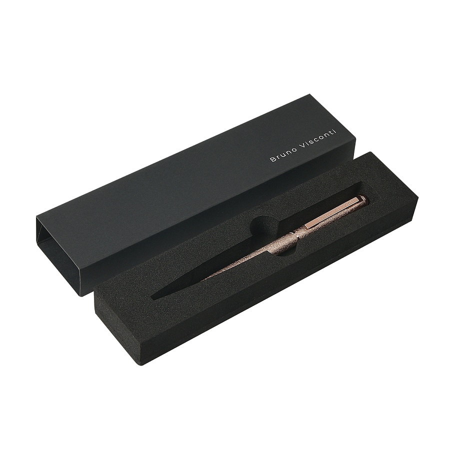 Ручка шариковая Bruno Visconti "PALERMO" 0,7 мм  винтаж розовое золото, черный футляр