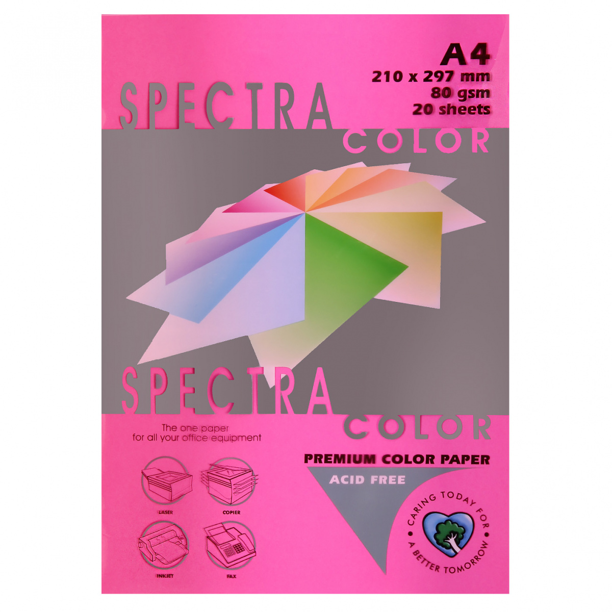 Бумага Spectra Color А4 80г/м 20л, №350 неон малиновый 