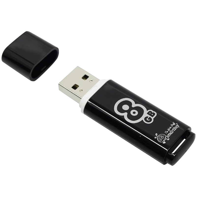 Флэш-драйв Smart Buy Glossy,  8GB, черный