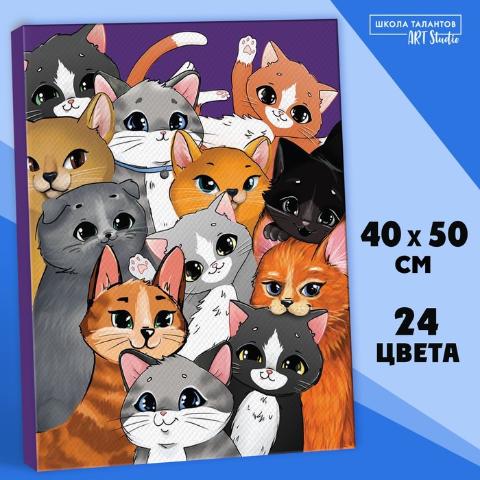 Картина по номерам «Множество котиков», 40х50 см