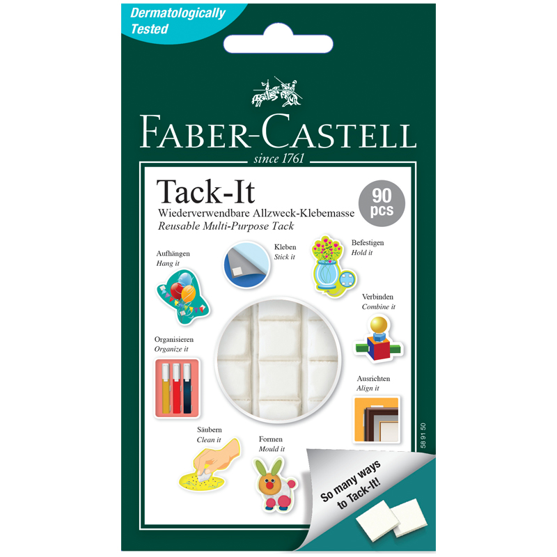 Клеевые подушечки Faber-Castell "Tack-It", 90 кубиков, 50г