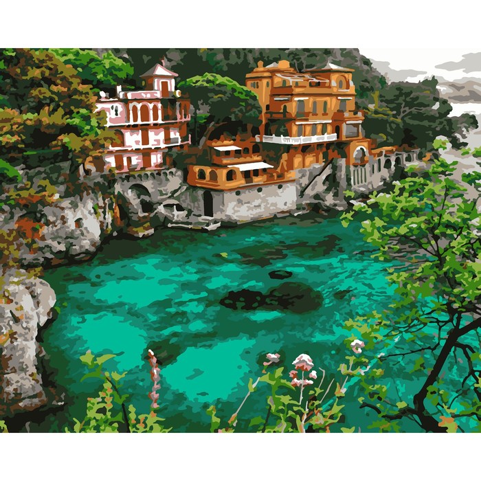 Картина по номерам "Рыбацкий город Италии" 40х50 см