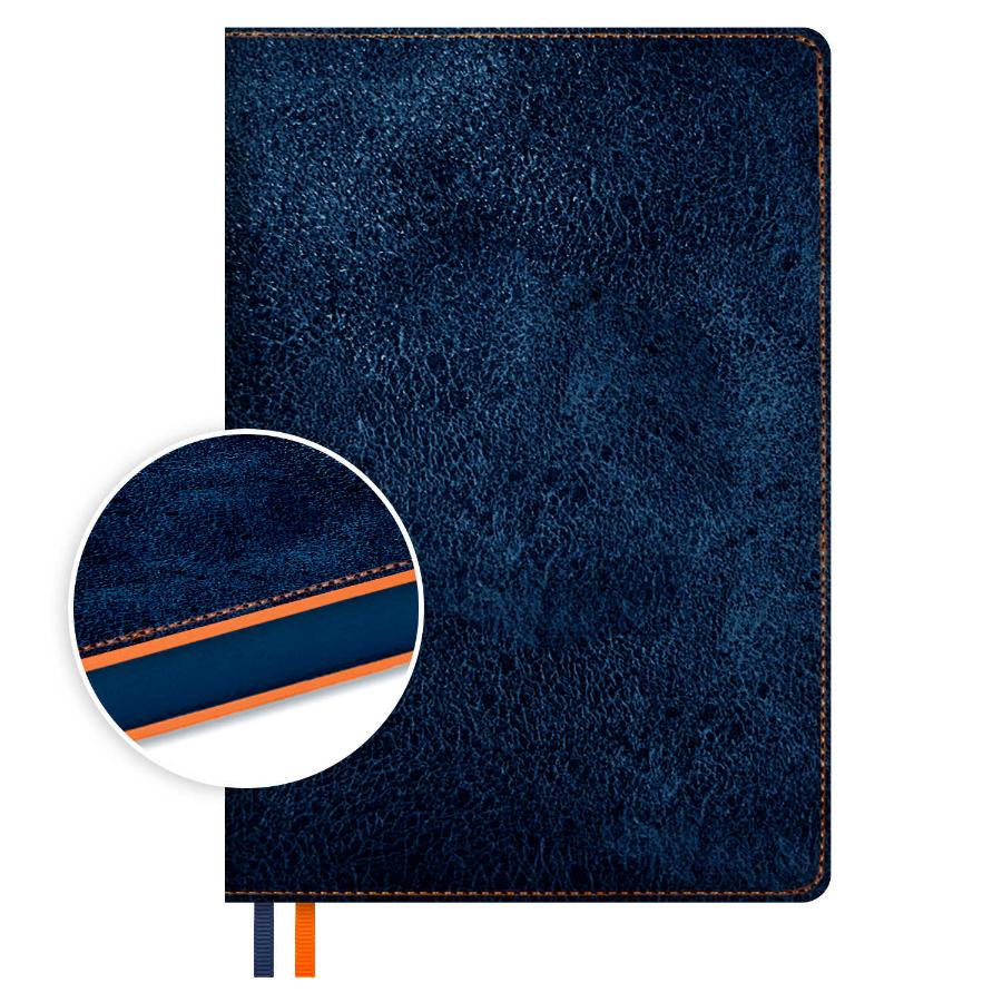 Ежедневник А5 192 л  2026, ESCALADA, Тиволи делавэ синий/оранжевый (полудатир)