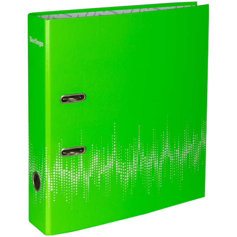 Папка-регистратор Berlingo "Neon", 70 мм, зеленая ламинированная