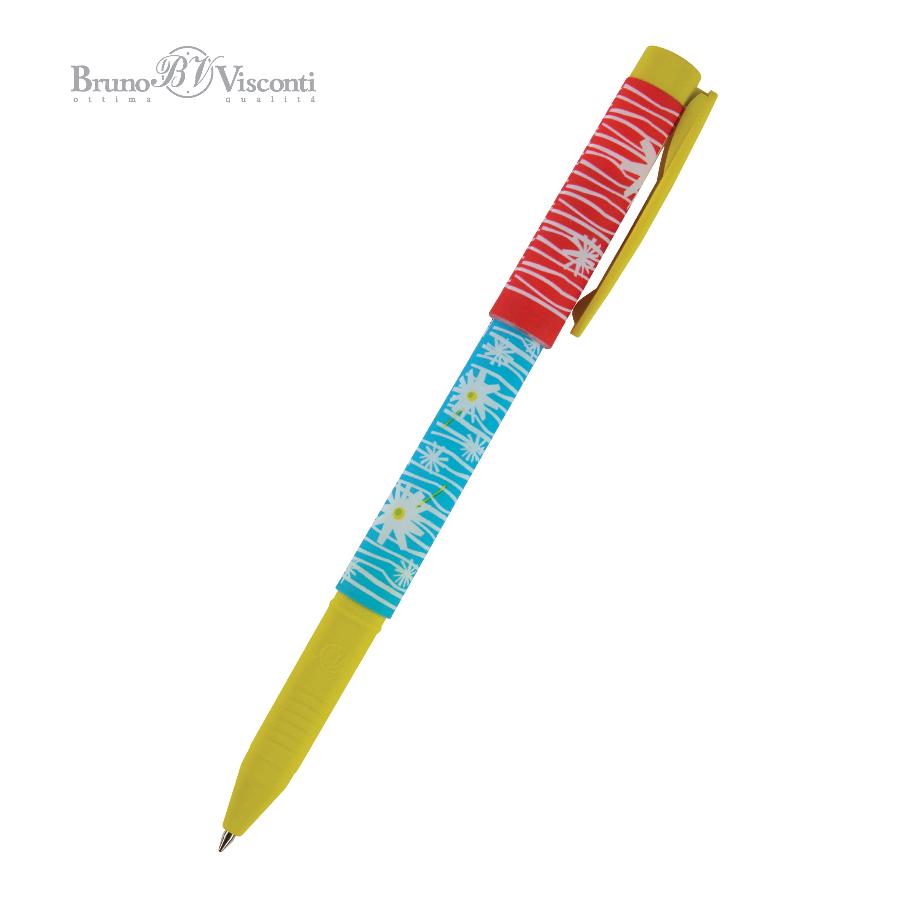 Ручка шариковая Bruno Visconti FreshWrite "Ромашки"  0,7 мм, синяя 