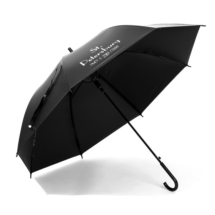 Зонт-трость "Питерский дождь", черный
