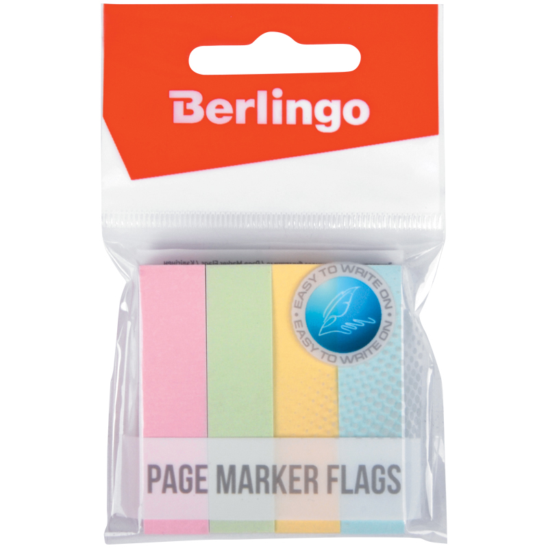 Закладки самоклеящиеся Berlingo 50х12 мм, 100л. 4 цвета пастель (бумага)