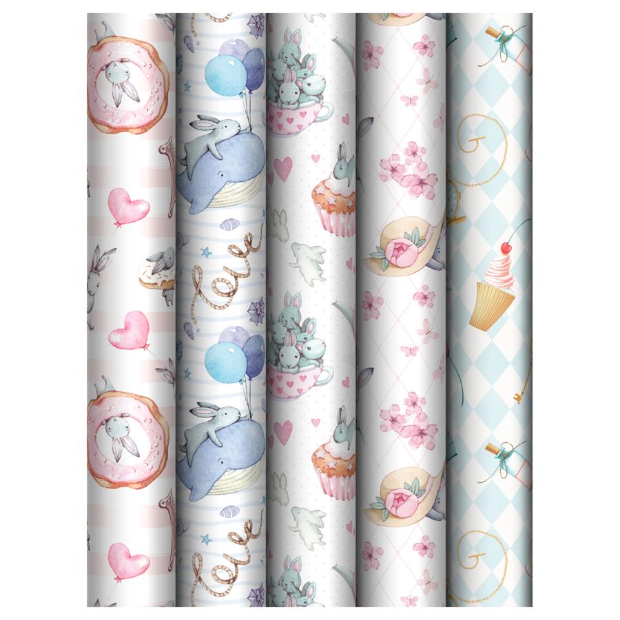 Бумага упаковочная 70х100 см "Tenderness", ассорти