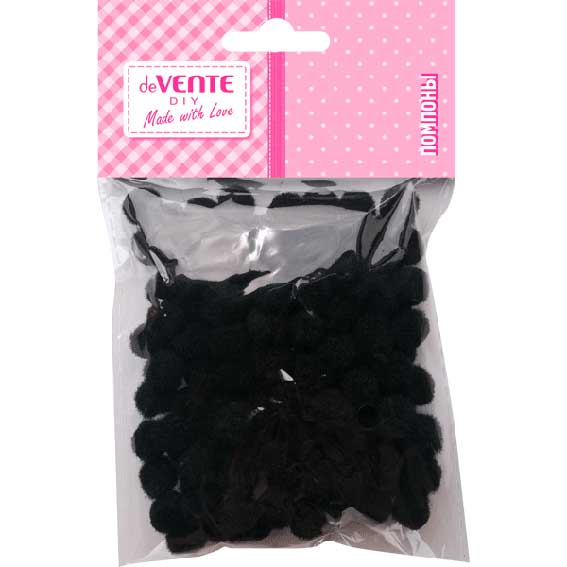 Набор помпонов для творчества "deVENTE" 120 шт, черный