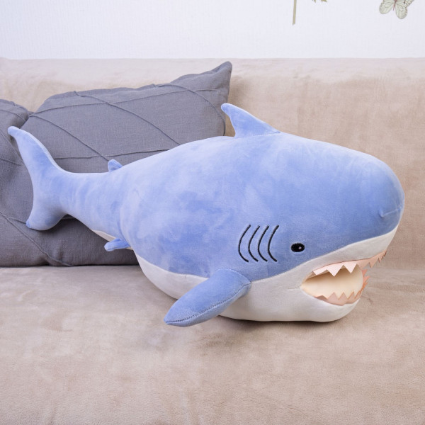 Игрушка мягкая "Акула", муфта, 68 см (голубая)