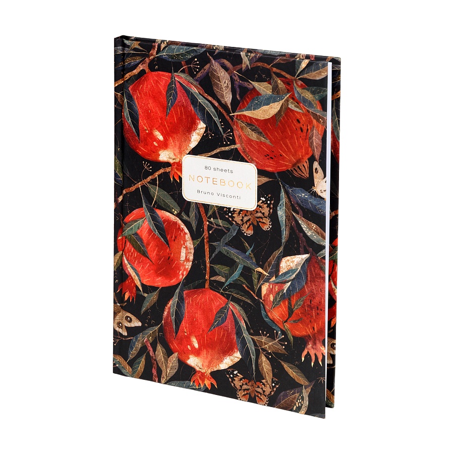 Бизнес-блокнот А5  80 л. "FLORA.ГРАНАТ"