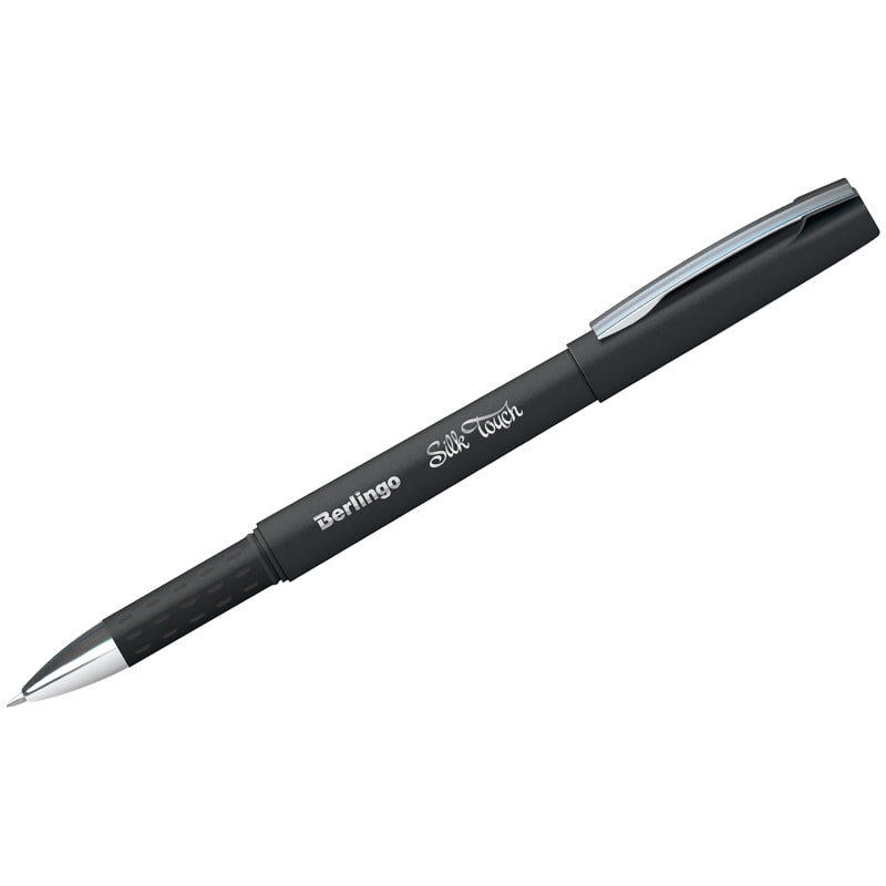 Ручка гелевая Berlingo "Silk touch" 0,5 мм, грип, черная