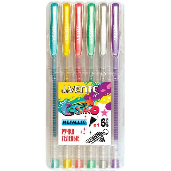 Набор ручек гелевых deVENTE Cosmo Metallic, 6 цв, 1 мм