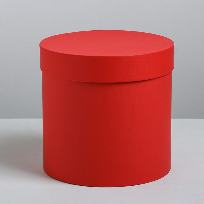 Подарочная коробка круглая Красный rosso 23х23х16 см