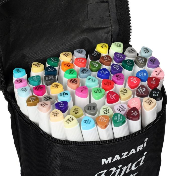 Набор маркеров для скетчинга VINCI, 60 цветов, 1-6,2 мм, двусторонние