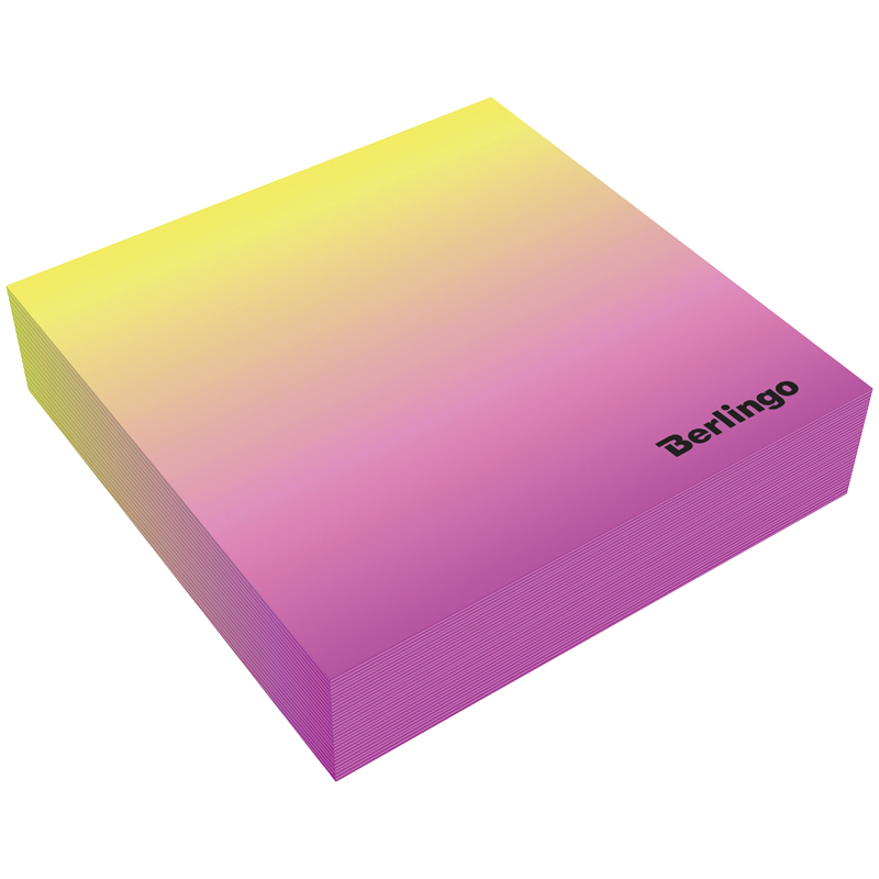 Бумага для заметок Berlingo "Radiance" 8,5х8,5х2 см, розовый/желтый, 200л.