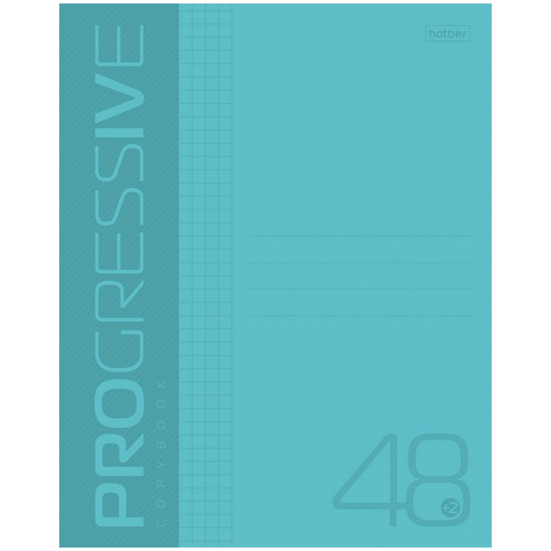 Тетрадь 48 л Progressive, пластиковая обл., бирюзовая