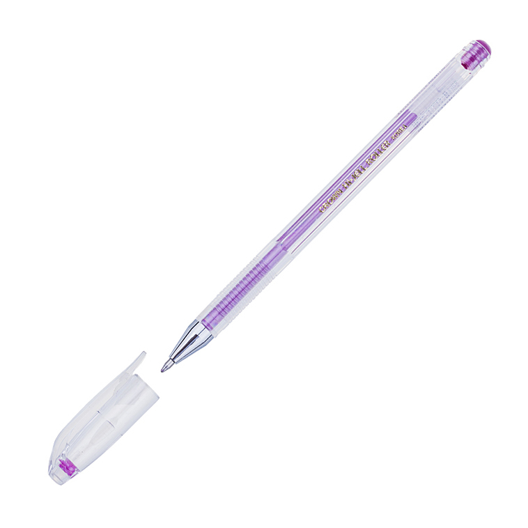 Ручка гелевая Crown "Металлик" розовая 0,7мм