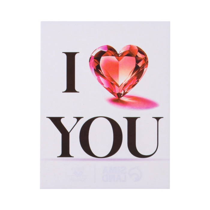Открытка-мини "I LOVE YOU" бриллиант, 9х7 см 