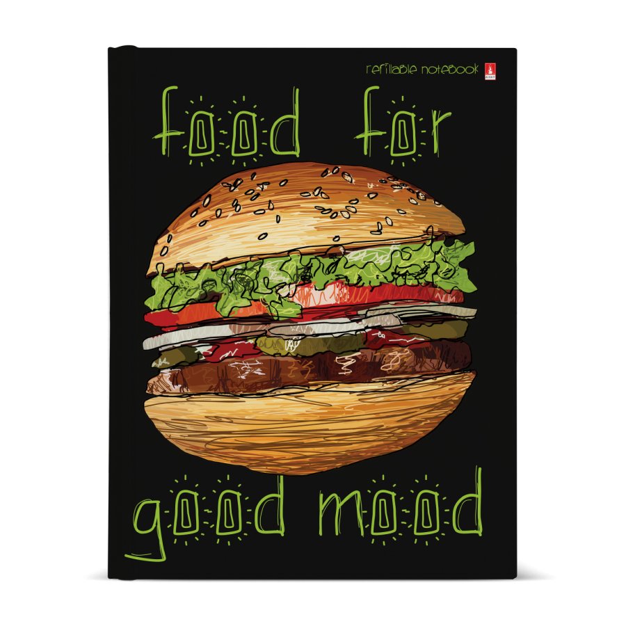 Тетрадь на кольцах 80 л. FOOD IN BLACK