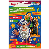 Аппликация из помпонов "Буба", 17х23 см