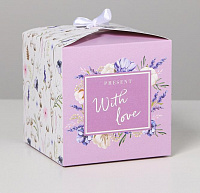 Коробка складная "With love", 12 × 12 × 12 см