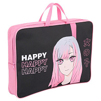 Папка А3 для чертежей и рисунков, с ручками "Happy Anime", ткань