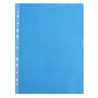 Папки-файлы перфорированные А4+,  30 мкм, синие, комплект 50 шт