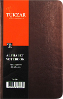 Книжка алфавитная Tukzar  8,5х12,5 см, кожзам металлик, линия, ассорти