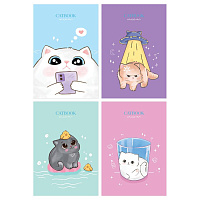 Блокнот А6 40 л склейка, Cat book