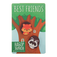 Значок на подложке "Best friends", 8х12 см