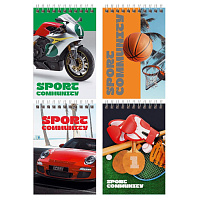 Блокнот А6 40 л гребень, Sport community