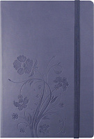 Книжка записная А5 100 л. на резинке с карманом Tukzar, нубук с тиснением цветы, ассорти, линия