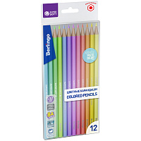 Карандаши 12 цветов Berlingo "SuperSoft. Pastel", пастельные цвета, ПВХ-коробка