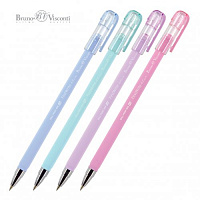 Ручка шариковая Bruno Visconti "Zefir"  0,5 мм, синяя, корпус пастель 4 цвета