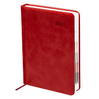 Ежедневник А5 176л. 2025г, BG "Vesper Index. Dark red", кожзам, красный, вырубной блок 