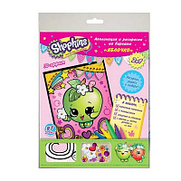 Аппликация и раскраска на бархате "Яблочко" Shopkins