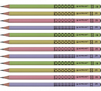 Карандаш чернографитный ACMELIAE, 2B, круглый, пастель с принтом, ассорти