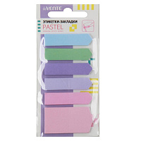 Закладки самоклеящиеся deVENTE "Pastel", 44х11мм, 6цв, 20л, бумажные