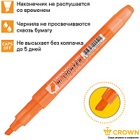 Текстовыделитель Crown "Multi Hi-Lighter" оранжевый, 1-4мм